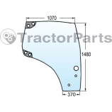 Стъкло за дясна врата (извито) - Case IHC MXU, Maxxum, Puma, New Holland T6, T6000, T7, T7000, TSA серия