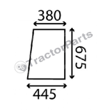 FIXED SIDE WINDOW FLAT - NON-TINTED - John Deere 30,40, Case IHC 84,85, Deutz series