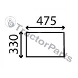FIXED LOWER REAR WINDOW FLAT - NON-TINTED - John Deere 30,40, Case IHC 84,85, Deutz series