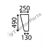 LOWER FRONT GLASS FLAT - NON-TINTED - Case IHC CS, Massey Ferguson 100 series