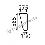 LOWER FRONT GLASS FLAT - NON-TINTED - Case IHC CS, Massey Ferguson 100 series