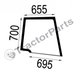 UPPER DOOR WINDOW RIGHT - FLAT - TINTED - Case IHC JX, New Holland TDD series