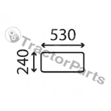 LOWER REAR WINDOW FLAT - TINTED - Case IHC Farmall, New Holland Boomer series