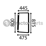 SIDE WINDOW RIGHT - CURVED - TINTED - John Deere 7000, 7010 series