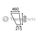 LOWER DOOR WINDOW RIGHT - FLAT - NON-TINTED - John Deere 30,40,Case IHC 86, Ford 10 series