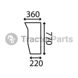 LOWER FRONT GLASS FLAT - TINTED - John Deere 5000 series