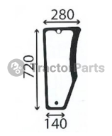 LOWER FRONT GLASS RIGHT - FLAT - TINTED - John Deere 5010F, 5015V series