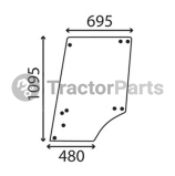 UPPER DOOR WINDOW FLAT - NON-TINTED - John Deere 40, 50 series