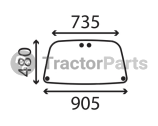 ROOF WINDSHIELD FLAT - TINTED - John Deere 5M, 6M, 6RC series