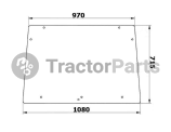 OPENING FRONT WINDSHIELD CURVED - TINTED - John Deere 5015 serie