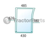 LOWER FRONT GLASS RIGHT - CURVED - TINTED - John Deere 7000, 7010 series