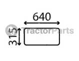 LOWER REAR WINDOW FLAT - TINTED - John Deere 5M, 5E, 5020, 5025 series