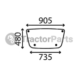 ROOF WINDSHIELD FLAT - TINTED - John Deere 5M, 5R, 6M, 6RC series