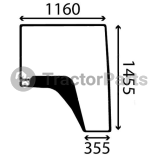 WINDOW RIGHT - CURVED - TINTED - John Deere 7005,7020,7030,8000,8030,9030 series