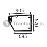 Стъкло за дясна врата (долна част, плоско, тонирано) - John Deere 3200,3400,3215,3415,3220,3420 серия