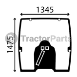 WINDSHIELD CURVED - TINTED - John Deere 6R serie