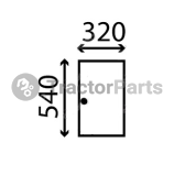 SLIDING SIDE WINDOW FLAT - NON-TINTED - John Deere 20, Massey Ferguson 100, Ford series