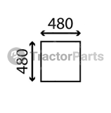 FIXED SIDE WINDOW FLAT - NON-TINTED - John Deere 20, Ford 1000, Massey Ferguson 100, Claas