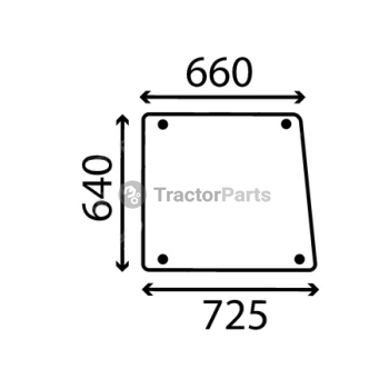 SIDE WINDOW FLAT - NON-TINTED - John Deere 40 serie