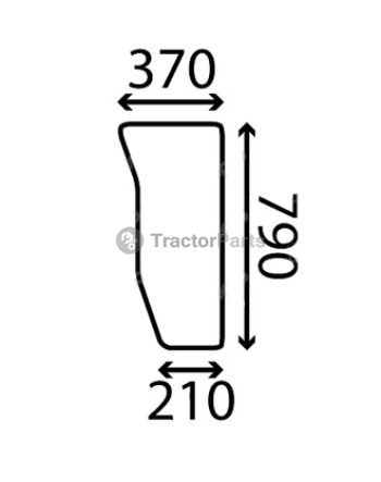 LOWER FRONT GLASS FLAT - TINTED - John Deere 5010 serie