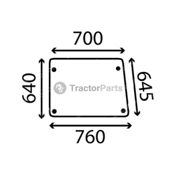 SIDE WINDOW FLAT - NON-TINTED - John Deere 40, 50 series