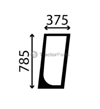 LOWER FRONT GLASS RIGHT - FLAT - TINTED - John Deere 5E serie