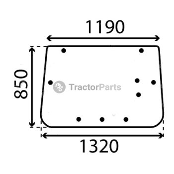 REAR WINDOW FLAT - NON-TINTED - John Deere 50 serie