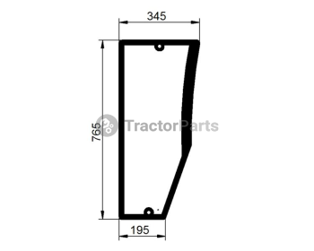 LOWER FRONT GLASS RIGHT - CURVED - TINTED - John Deere 5015 serie