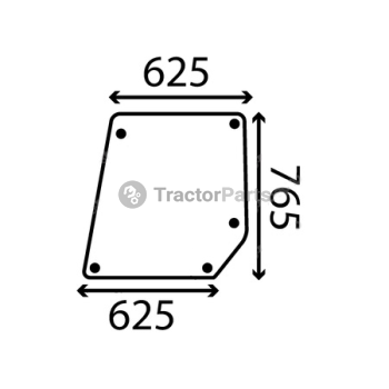 UPPER DOOR WINDOW FLAT - NON-TINTED - John Deere 40 serie