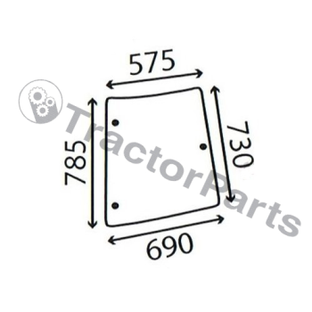 Glass Overwing RH - Massey Ferguson 4200 & 4300 Series