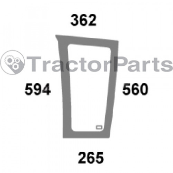 LOWER FRONT GLASS LEFT - FLAT - TINTED - John Deere 6M, Fendt