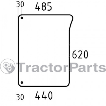 Предно дясно стъкло - John Deere 6000, 6J, 7000 серия