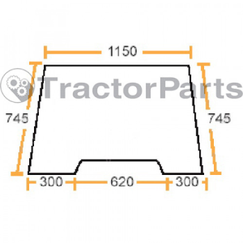 WINDSHIELD FLAT - NON-TINTED - John Deere 3000X, 3010X, Renault/Claas Cares