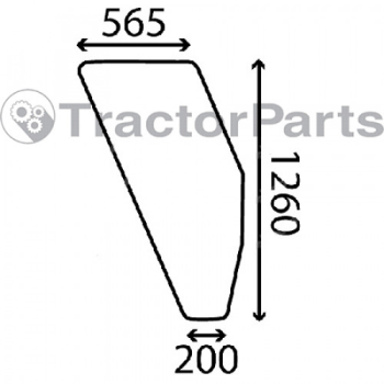 DOOR WINDOW RIGHT - CURVED - TINTED - Case IHC JX, Ford New Holland 30, Fiat series