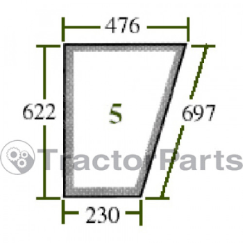 Стъкло за лява врата (долна част, плоско) - John Deere 30,40, Case IHC, Ford 10, Deutz серия