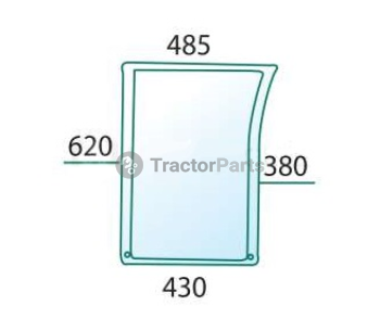 LOWER FRONT GLASS RIGHT - CURVED - TINTED - John Deere 7000, 7010 series