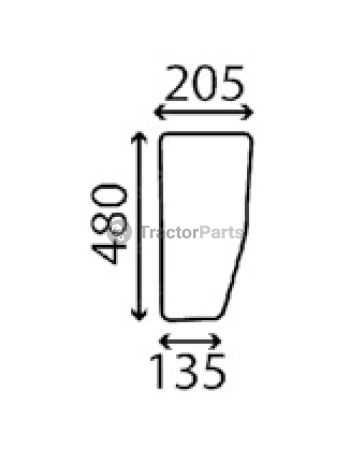 LOWER REAR WINDOW FLAT - TINTED - John Deere 6000 serie
