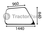 Странично стъкло (дясно, плоско, тонирано) - Massey Ferguson 8900, 8925