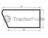 Стъкло за лява врата (долна част, плоско, тонирано) - Deutz Agrovector, JLG