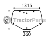 Задно стъкло (извито, тонирано) - Case Puma, New Holland T6000