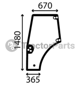 Стъкло за лява врата (извито, тонирано) - Case JX, New Holland TD5000