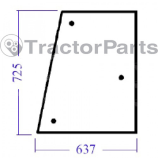 Стъкло (странично ляво, извито) - Case IHC JXU, MXM, Ford New Holland T5000, TL, TLA, TM, TS, Fiat серия