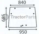 Предно стъкло (отваряемо, извито, тонирано) - John Deere 5015F, 5015V серия