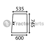 Задно стъкло (плъзгащо, плоско, тонирано) - John Deere 40,50,55,60,8030,8040,8050 серия