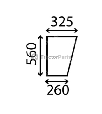 LOWER FRONT GLASS FLAT - NON-TINTED - John Deere 30, Case IHC CS, Massey Ferguson 100 series