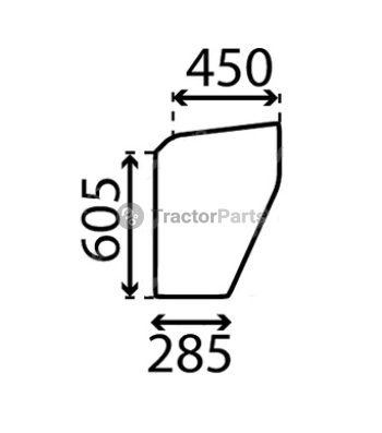 LOWER DOOR WINDOW FLAT - NON-TINTED - John Deere 30 serie