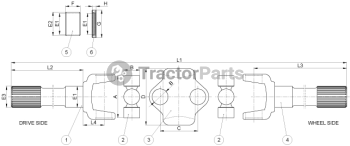 Полуоска - John Deere 6M, 6R, 7030