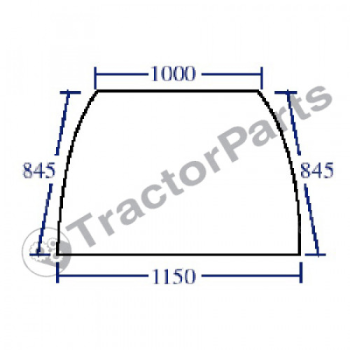 WINDSHIELD CURVED - TINTED - Case IHC MXM, Ford New Holland TM, Fiat series