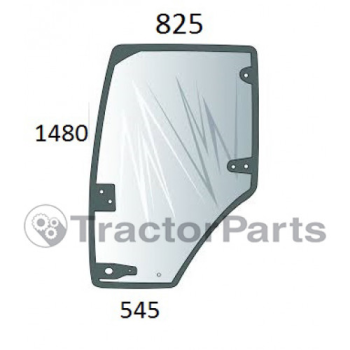 DOOR WINDOW LEFT - CURVED - TINTED - Case IHC Magnum, New Holland T8000, TG series