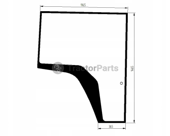 PANEL RIGHT - CURVED - TINTED - John Deere 8000, 8010, 8020 series